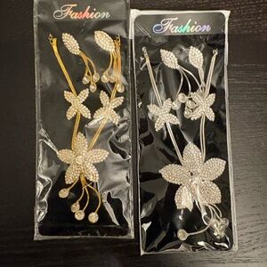 Elegant Gold and Silver Floral Necklace Set